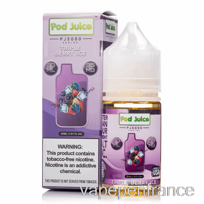 Glace Triple Baies - Jus De Dosettes Pj5000 - Stylo Vape 30 Ml 55 Mg